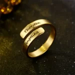 Personalized Engraved Couple Name Ring