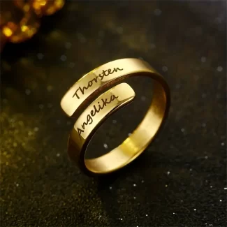 Personalized Engraved Couple Name Ring